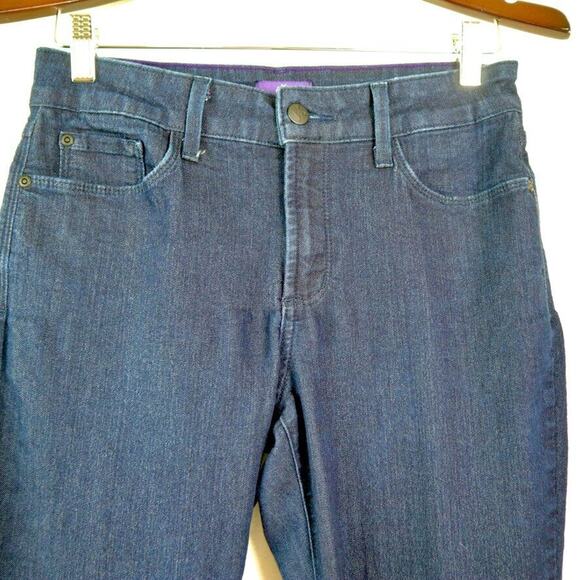NYDJ Size 4 Ankle Skinny Jeans Dark Blue Wash Stretch Denim - Picture 2 of 9